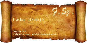 Fodor Szabin névjegykártya